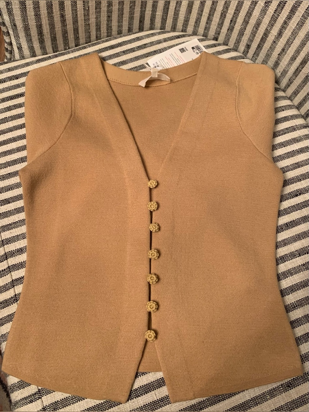 NWT Authentic Sezane Anouck Sweater $165 S Small Biscuit - Picture 4 of 7